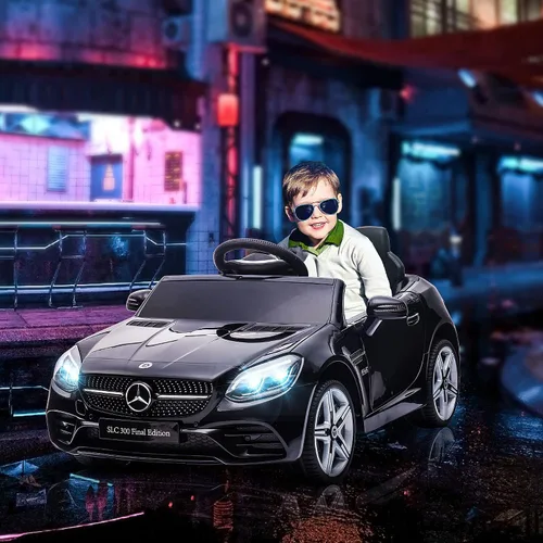 Vista 2 de Aosom Mercedes SLC 300 - Auto de paseo con licencia de 12 V para niños con control remoto, 2 velocidades, automóvil eléctrico para niños a batería