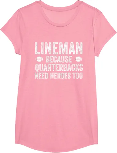 Vista 86 de Lineman Because Quarterbacks Need Heroes Camiseta de fútbol linieros S Negro