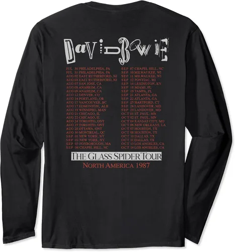 Vista 2 de David Bowie - Camiseta de manga larga The Glass Spider Tour, Negro