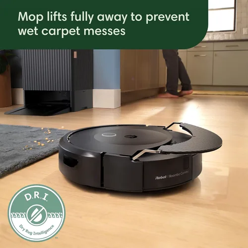 Vista 6 de iRobot Roomba Combo 10 Max Robot Aspirador y Trapeador + Base AutoWash (x0850) – Base multifuncional, cubo de recarga, lava y seca su almohadilla