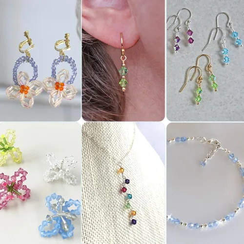 Vista 5 de PAXCOO 5600 Piezas de Cuentas de Cristal para Hacer Joyería, Pequeñas Cuentas de Acrílico Facetadas para Manualidades, Cuentas Bicónicas de Gema