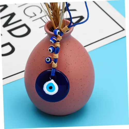 Vista 7 de 2pcs Devil's Eye Pendant Blue Beads Lucky Key Chain Evil Eye Key Holer House Decorations for Home Turkish Amulet Rear View Mirror Hanging Blue