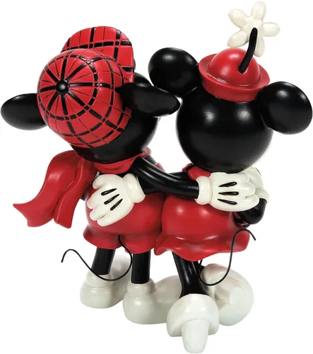 Vista 2 de Enesco Disney Showcase - Figura de Mickey y Minnie Mouse a cuadros de Navidad, 4 pulgadas, multicolor