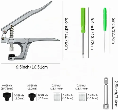 Vista 4 de Alicates a presión para ropa de manualidades, herramienta de alicates de mano para botones a presión, botón sin coser, punzón para broches T3 T5 T8
