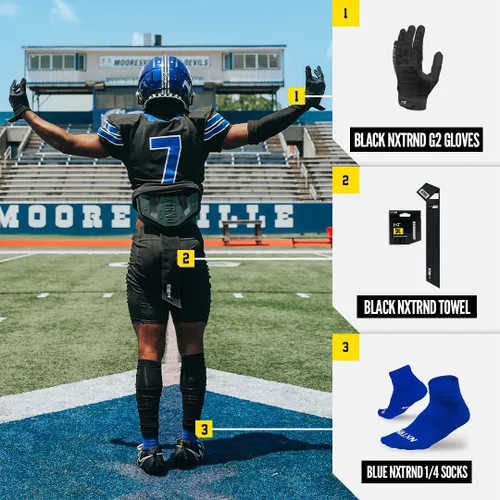 Vista 5 de Nxtrnd Streamer Toalla de Fútbol Americano, Toalla Deportiva Delgada, Seca las Manos y Accesorios de Fútbol Americano (Negro)