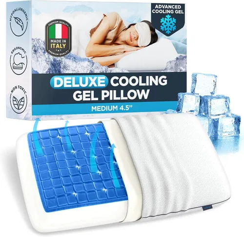 Vista 12 de Technogel Almohada de gel refrescante de lujo, tecnología de enfriamiento patentada, espuma viscoelástica inodora, soporte ergonómico transpirable