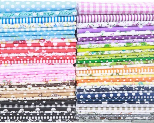 Vista 3 de MSCFTFB 14 piezas surtidas de 7 diseños cuadrados de tela, paquetes de tela precortados de retazos cuadrados para coser manualidades, apliques
