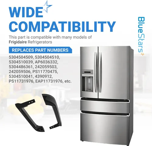 Vista 5 de BlueStars 5304506471 Manija de puerta de refrigerador (juego de 2 paquetes) – Reemplaza 5304486361 5304504509 5304504510 5304510039 242059503