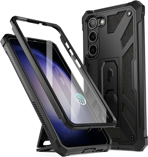 Vista 7 de Poetic Spartan - Funda para Samsung Galaxy S23+ Plus 5G de 6.7 pulgadas, protector de pantalla integrado funciona con identificación de huellas Azul