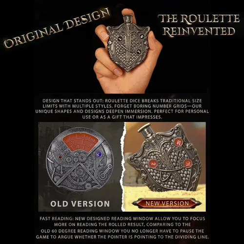 Vista 7 de Juego de dados de ruleta único 7 en 1 de metal DND para juegos de rol de mesa, dados giratorios para juegos de rol, juegos de dados DND equilibrados