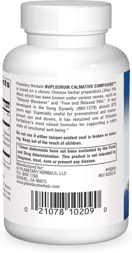 Vista 2 de Planetary Herbals Bupleurum Compuesto Calmante, 60