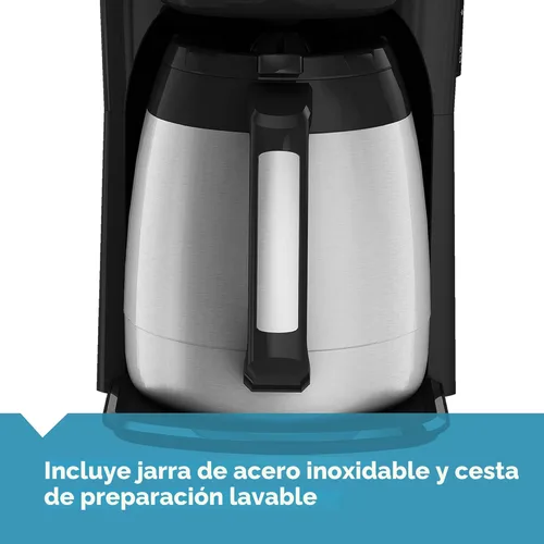 Vista 5 de BLACK+DECKER Cafetera térmica de 12 tazas, negro/plata, CM2035B
