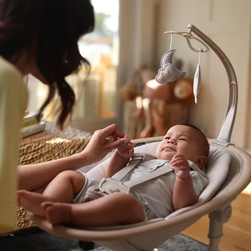 Vista 10 de Maxi-Cosi Cassia Columpio Inteligente para Bebés para Infantes, Columpio Portátil Plegable con Música, Rotación de 360°, 5 Velocidades, 12 Melodías