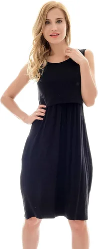 Vista 3 de Bearsland - Vestido de maternidad sin mangas para mujer con bolsillos