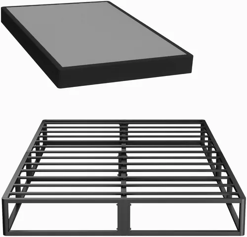 Vista 9 de Superay Somier Doble, Somier de 10 pulgadas para Cama Doble, Marco de Cama de Metal Resistente con Funda de Tela, Base de Cama Fundación de Colchón
