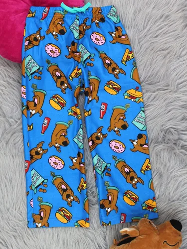 Vista 6 de Scooby-Doo Scooby Snacks - Pantalones de pijama de franela para niños (azul, 6), Azul
