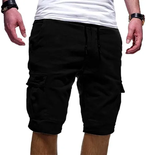 Vista 2 de Pantalones cortos casuales para hombre, atléticos, trabajo, playa, entrenamiento, golf, verano, transpirables, baloncesto, pantalones cortos