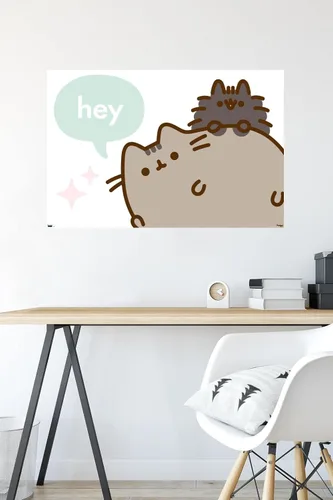 Vista 4 de Pusheen - Póster de pared Hey de 34 pulgadas de largo x 22.4 pulgadas de ancho, versión sin marco