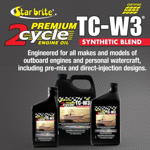 Vista 4 de STAR BRITE Aceite de motor prémium de 2 ciclos TC-W3, mezcla sintética de alta calidad para todos los motores fueraborda de 2 tiempos, embarcaciones