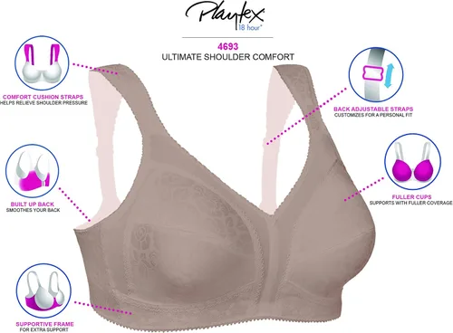 Vista 3 de Playtex - Brasier sin aros para mujer