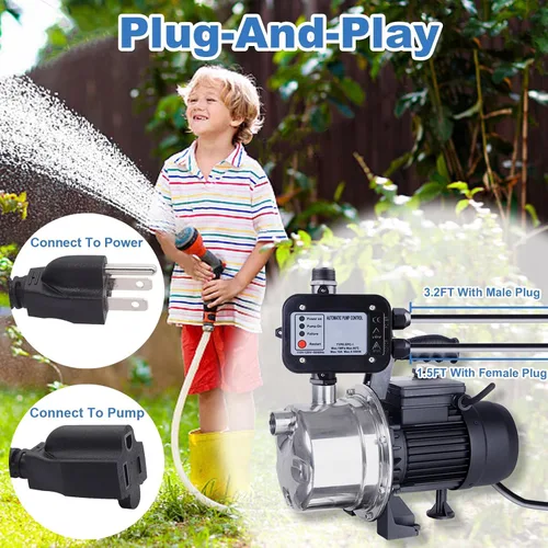 Vista 6 de Controlador inteligente de presión de bomba de agua, interruptor electrónico automático, rango de presión ajustable de 1.5-2.5 bar, fácil