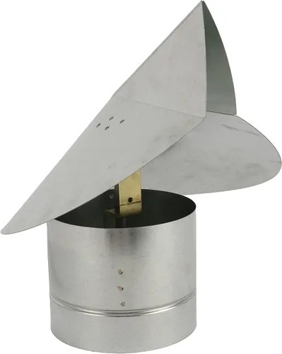 Vista 6 de FAMCO Tapa de chimenea direccional de viento (acero galvanizado, 5 pulgadas)