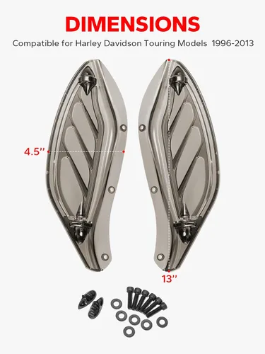 Vista 6 de Carenado superior ahumado, deflectores de aire ajustables, carenado lateral, parabrisas compatible con Harley Touring 1996-2013