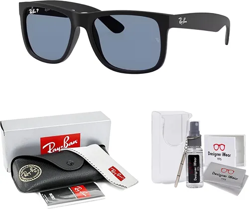 Vista 2 de Ray-Ban Justin RB4165F Square Asian Fit Low Bridge Sunglasses for Men +BUNDLE with ACCESSORY EYEWEAR KIT
