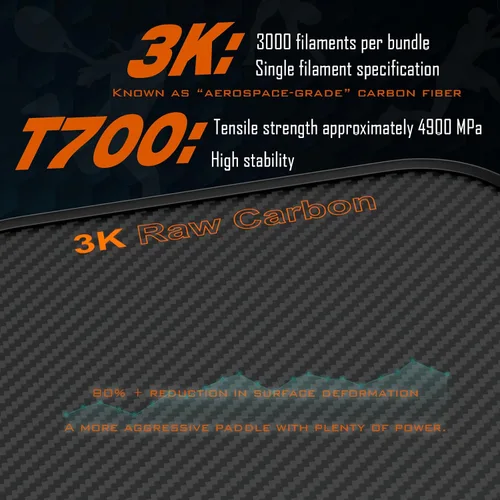 Vista 2 de Paletas profesionales de pickleball - T700 Raqueta de pepinillo de fibra de carbono - Superficie esmerilada de carbono crudo 3K para mejorar el giro
