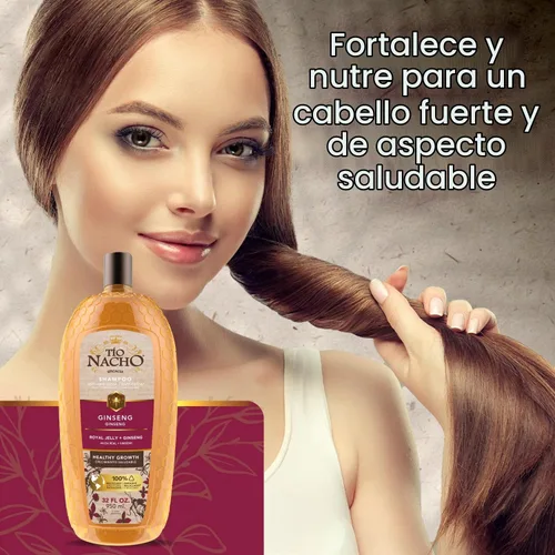 Vista 3 de Champú de ginseng Tio Nacho con jalea real, 32 fl oz