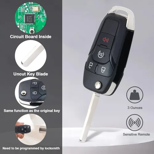 Vista 5 de Keymall Control remoto de entrada sin llave para Ford F150/F250/F350/F450/F550 2017-2020 para Ford Ranger 2019 2020