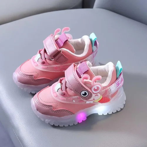 Vista 3 de synia Zapatos LED para niños y niñas, tenis deportivos para correr, zapatos de moda para jugar al aire libre, para niños pequeños, niños grandes