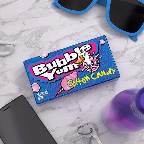 Vista 5 de BUBBLE YUM Cotton Candy Chewy, paquetes de goma de mascar, 2.82 onzas (12 unidades, 10 piezas)