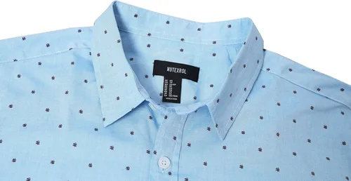 Vista 3 de Camisa casual de manga corta con estampado de lunares para hombre