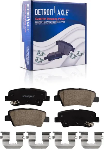 Vista 40 de Detroit Axle - Juego de 4 frenos delanteros para BMW X5 2002, 2003, 2004, 2005, 2006, rotores de freno de disco y pastillas de freno de cerámica