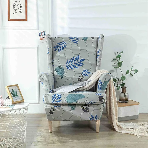 Vista 20 de Morbuy Fundas para silla con respaldo de alas de 2 piezas, funda moderna para silla con respaldo de ala, funda elástica para silla con respaldo