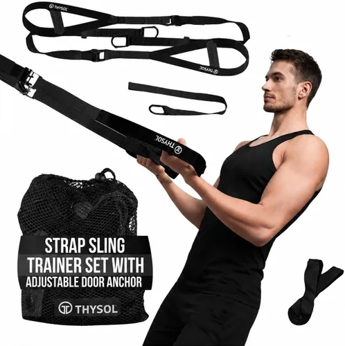 Vista 8 de THYSOL® Resistance Trainer Pro Xtreme Straps Army Juego de entrenamiento de cabestrillo con anclaje de puerta ajustable Entrenamientos