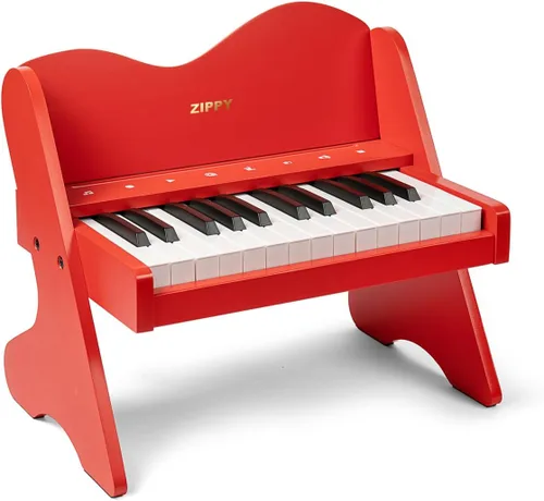 Vista 7 de ZIPPY Teclado de piano para niños, piano digital de 25 teclas para niños, panel de control sensible al tacto, volumen ajustable, mini juguete