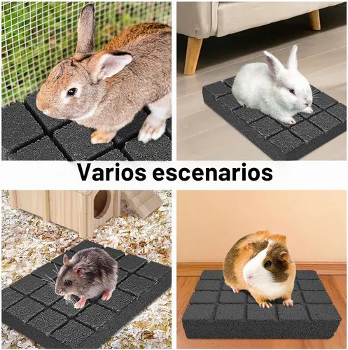 Vista 6 de Hamiledyi 2 almohadillas rascadoras de conejo, almohadillas para moler lava, almohadillas para pies de animales pequeños, juguetes para masticar