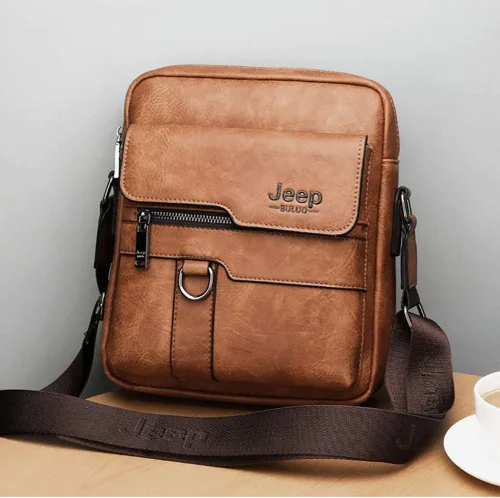 Vista 2 de LederleiterUSA Bolso de hombro de cuero para hombre, bolso retro para hombre, bolso cruzado de cuero, bolso de mensajero, maletín de personalidad