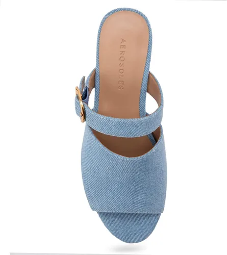 Vista 4 de Aerosoles Sandalia de tacón cósmica para mujer, Azul (Denim)
