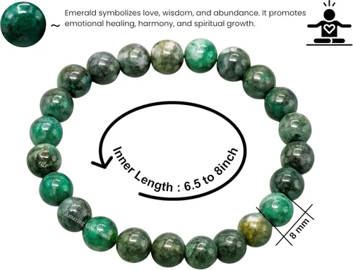 Vista 379 de Amazing Gemstone Pulsera de cristal para mujeres y hombres, pulsera de cristal curativo de protección, pulsera elástica con cuentas de piedras