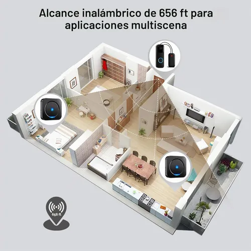 Vista 5 de Extensor de timbre inalámbrico con timbre de video, compatible con timbre de video Blink, fácil instalación, alarma fuerte
