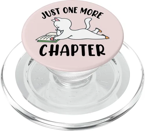 Vista 7 de Just One More Chapter Cute Cat Reading Book Lover PopSockets PopGrip intercambiable