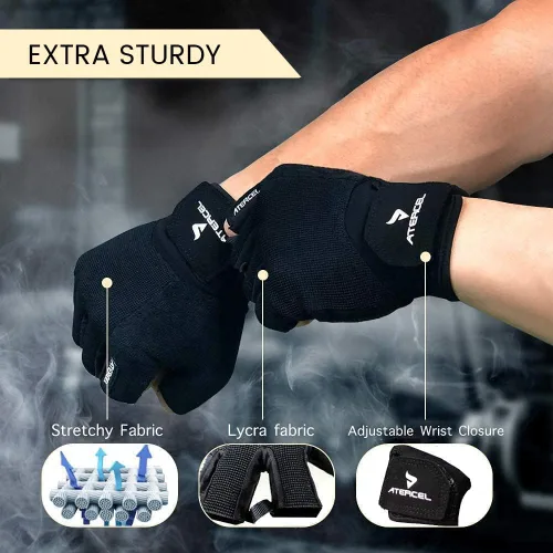 Vista 2 de ATERCEL Guantes de entrenamiento para hombres y mujeres, guantes de ejercicio para levantamiento de pesas, ciclismo, gimnasio, entrenamiento