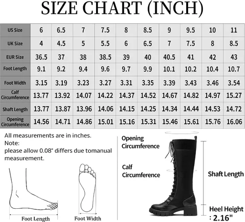 Vista 4 de Jeossy Botas altas hasta la rodilla para mujer 9603 Botas de tacón grueso con plataforma para mujer