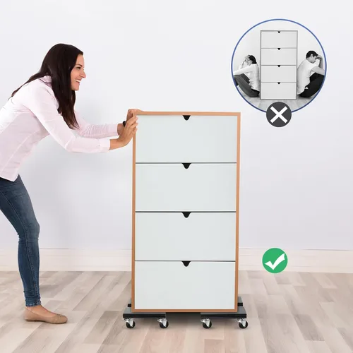 Vista 7 de SHANTRA Plataforma para Muebles con 4 ruedas, Juego de 2 Plataformas Rodantes con Capacidad de Carga de 454 kg, Mudanzas de Muebles con Ruedas