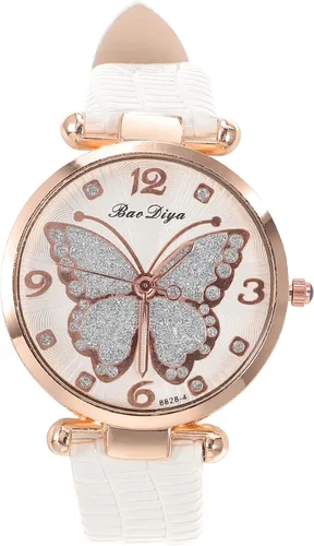 Vista 8 de Reloj de pulsera para mujer reloj analógico Q-uartz con esfera de mariposas para mujer