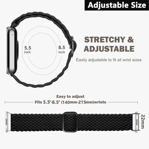 Vista 4 de Bandas trenzadas para Xiaomi Smart Band 9 Pro/Mi Band 8 Pro/Redmi Watch 5/4, correas elásticas de repuesto deportivas para mujeres y hombres