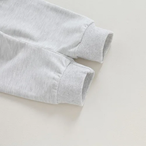 Vista 7 de Karuedoo Conjunto de sudadera y pantalones deportivos de color sólido para bebé niño y niña